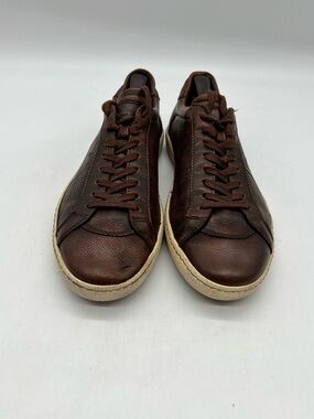 Santoni Men’s UK 9 Sz US 10 Brown Leather Lace Up Italian Low Top Sneakers Shoes